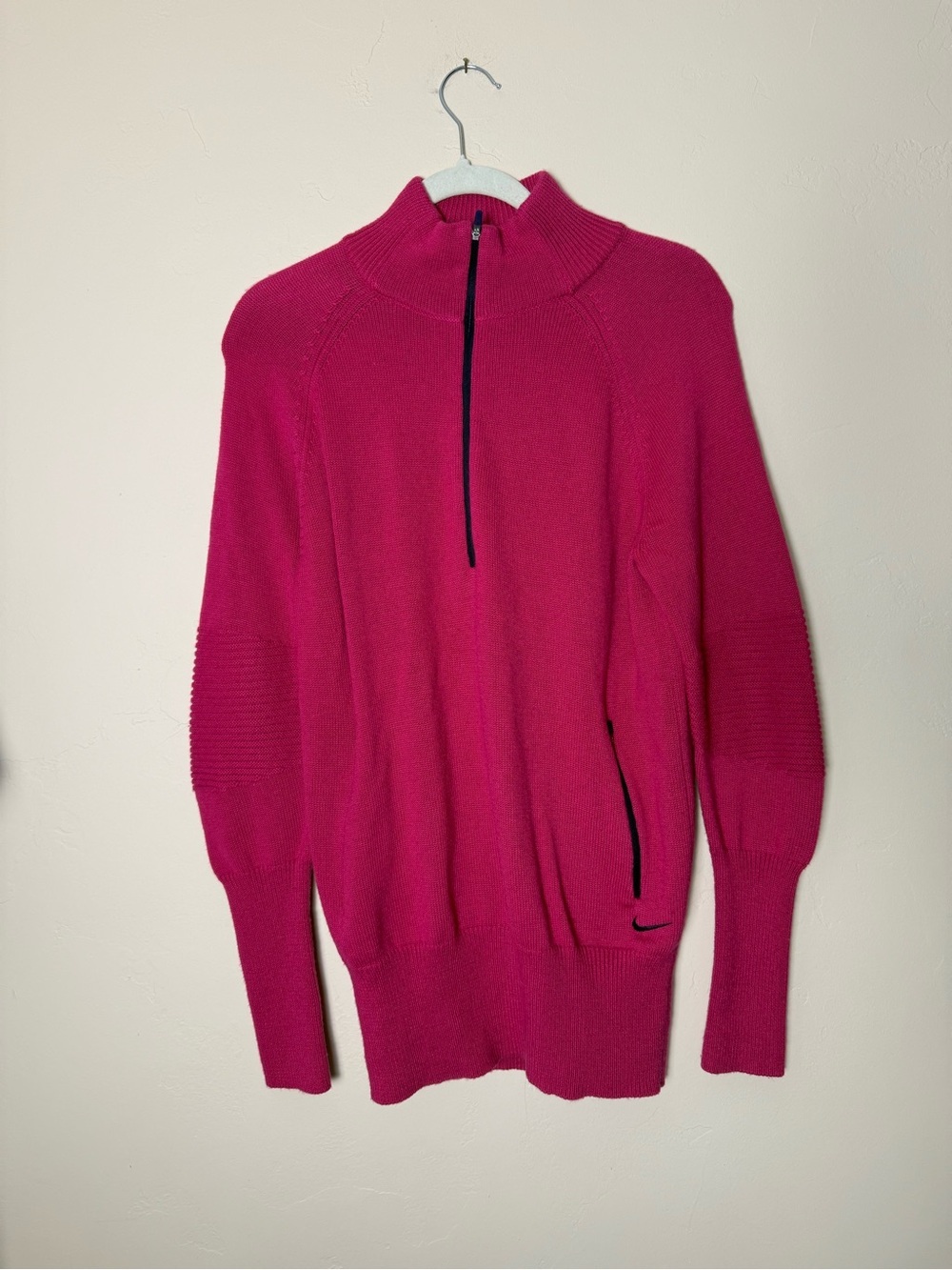 Nike Golf Hot Pink 1/4-Zip Merino Wool Sweater